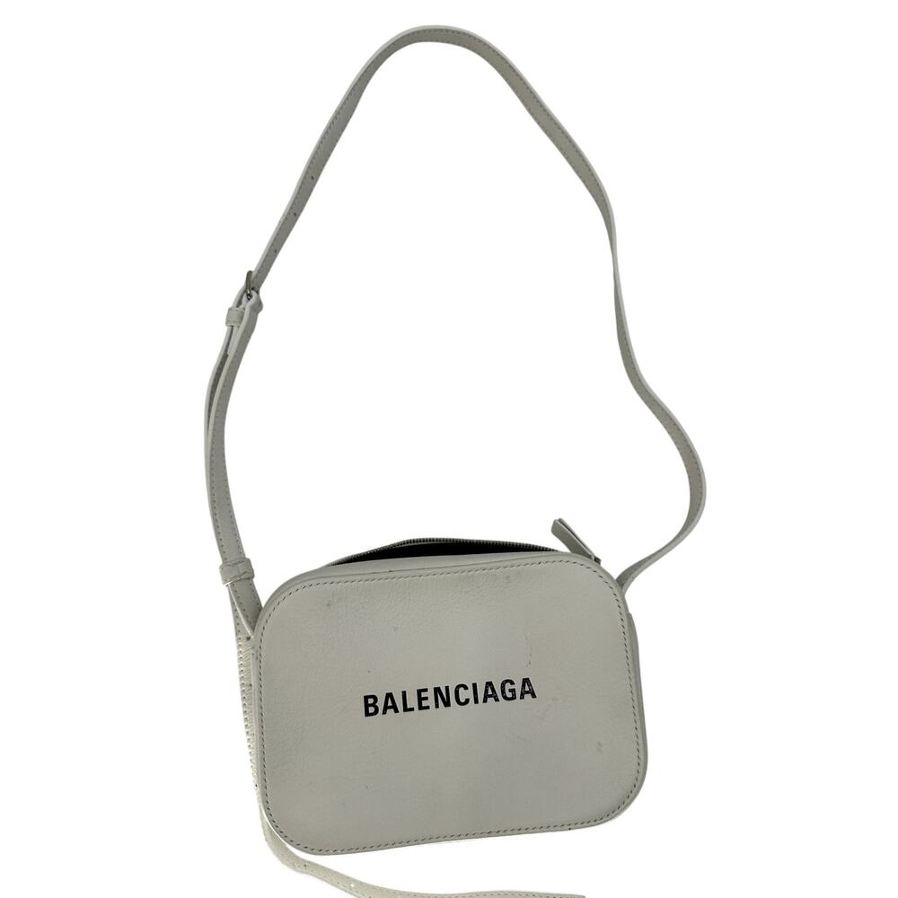 Balenciaga Everyday Ville Leather Zip-Top Crossbody Bag White Women's One Size